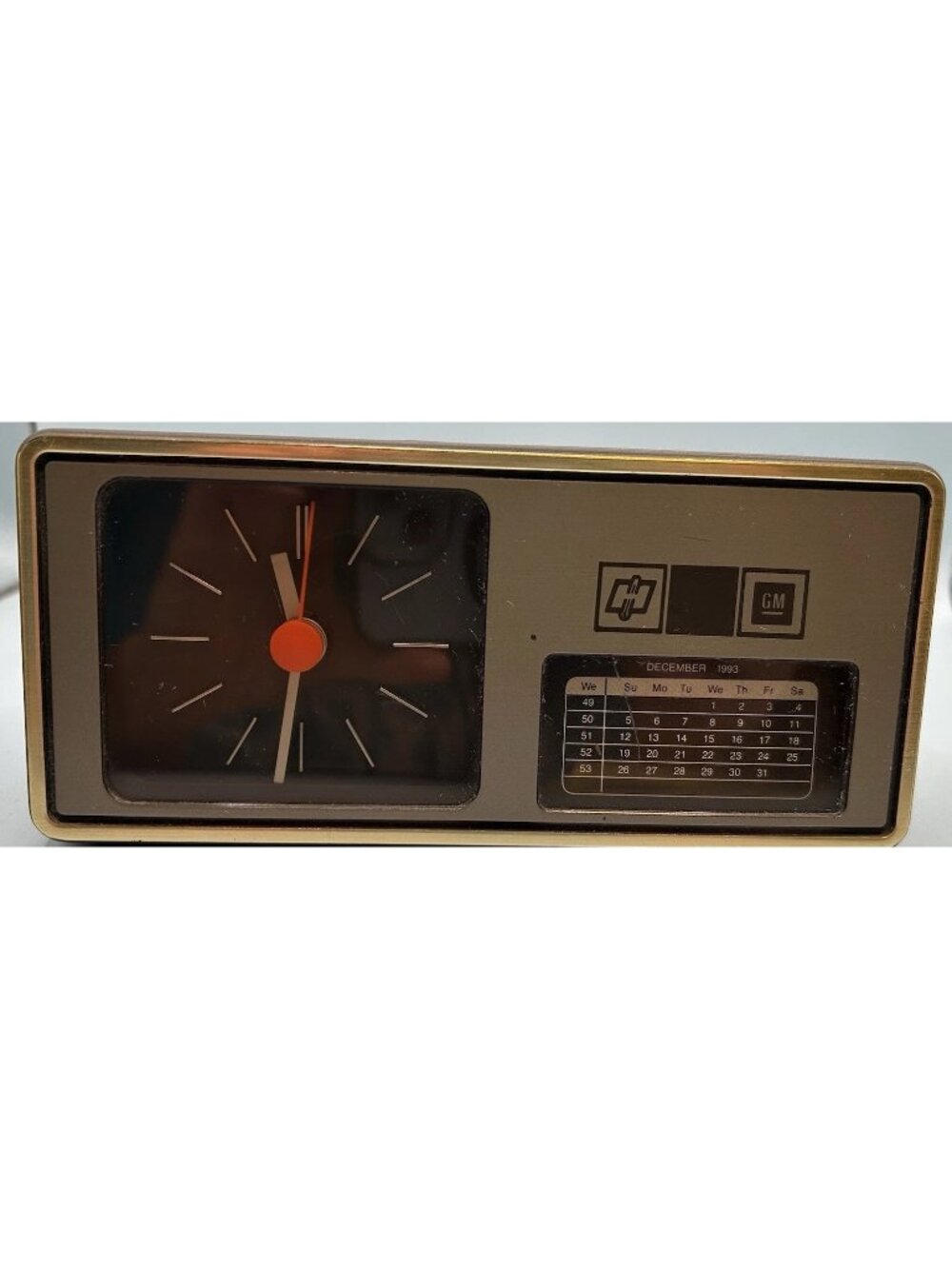 Vtg 1990s GM & Harrison Logo Desk Clock W/Calendar Aachen Germany